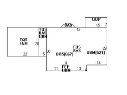 60 Fairlee Rd, Newton MA  02468-2036 floor plan