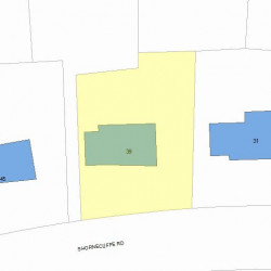 39 Shornecliffe Rd, Newton MA 02458-2437 plot plan
