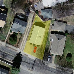219 Webster St, Newton MA 02465-1851 aerial view