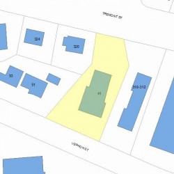 41 Vernon St, Newton MA  02458-2022 plot plan
