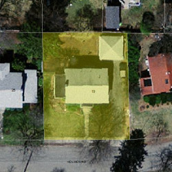 19 Holden Rd, Newton MA  02465-1909 aerial view