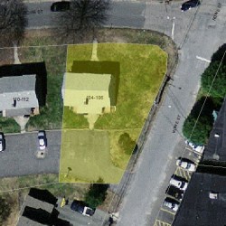 106 Rowe St, Newton MA 02466-1528 aerial view
