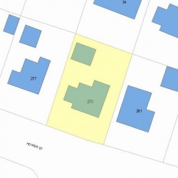 273 Homer St, Newton MA 02459-1410 plot plan