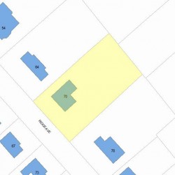 70 Ridge Ave, Newton MA  02459-2535 plot plan