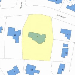 16 Marshall St, Newton MA  02459-1656 plot plan