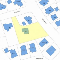 111 Waltham St, Newton MA  02465-1331 plot plan