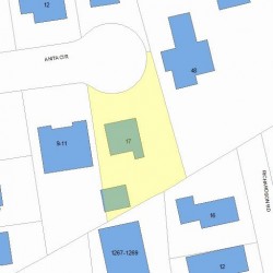 17 Anita Cir, Newton MA  02468-2303 plot plan