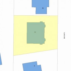 9 Bacon Pl, Newton MA 02464-1003 plot plan