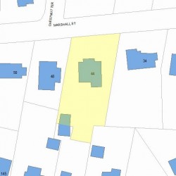 44 Marshall St, Newton MA  02459-1656 plot plan