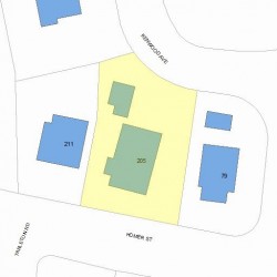 205 Homer St, Newton MA 02459-1420 plot plan