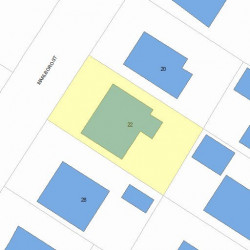 22 Marlboro St, Newton MA  02458-2121 plot plan