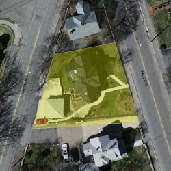141 Walnut St, Newton MA  02460-1601 aerial view