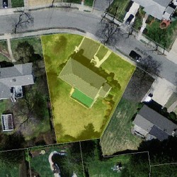 33 Stanley Rd, Newton MA  02468-2337 aerial view