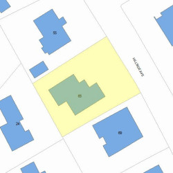 65 Hillside Ave, Newton MA  02465-2543 plot plan