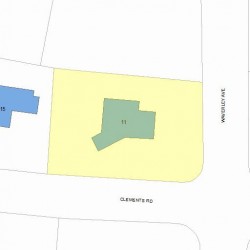 11 Clements Rd, Newton MA  02458-2617 plot plan