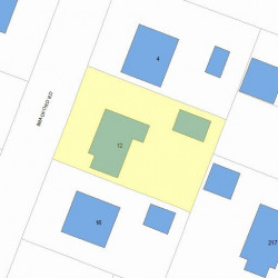 12 Bradford Rd, Newton MA  02461-1004 plot plan