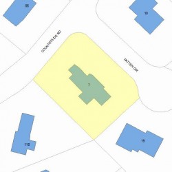 7 Patten Cir, Newton MA  02459-2921 plot plan