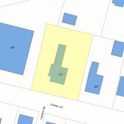 223 Church St, Newton MA 02458-1905 plot plan