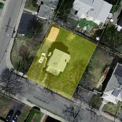 117 Cleveland St, Newton MA  02465-1562 aerial view