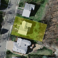 96 Adeline Rd, Newton MA  02459-2705 aerial view
