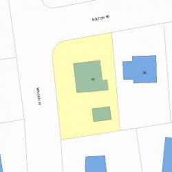 40 Bolton Rd, Newton MA  02460-2129 plot plan