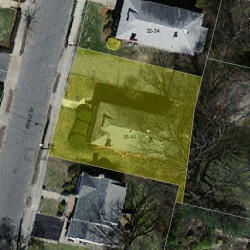 38 Noble St, Newton MA  02465-1016 aerial view