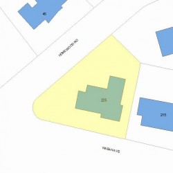 225 Waban Ave, Newton MA  02468-2101 plot plan