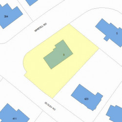 9 Nardell Rd, Newton MA  02459-2822 plot plan