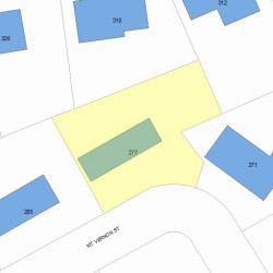 277 Mount Vernon St, Newton MA 02465-2520 plot plan