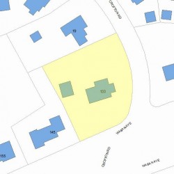 133 Waban Ave, Newton MA 02468-2101 plot plan