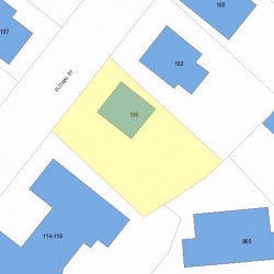 106 Floral St, Newton MA  02461-1523 plot plan