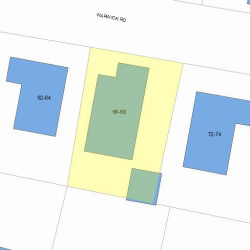 68 Warwick Rd, Newton MA 02465-1724 plot plan