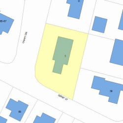 5 Cappy Cir, Newton MA  02465-1204 plot plan