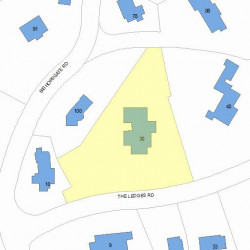 30 The Ledges Rd, Newton MA  02459-2038 plot plan