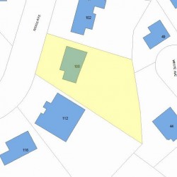 108 Ridge Ave, Newton MA  02459-2535 plot plan