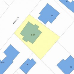 22 Emerald St, Newton MA  02458-1214 plot plan
