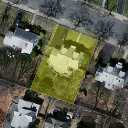 16 Barbara Rd, Newton MA  02465-1103 aerial view