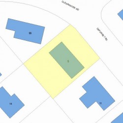 5 Deforest Rd, Newton MA  02462-1110 plot plan