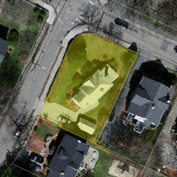 80 Hancock St, Newton MA 02466-2255 aerial view