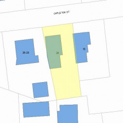 24 Carleton St, Newton MA 02458-1604 plot plan