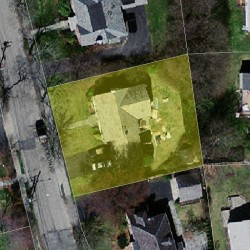 11 Evelyn Rd, Newton MA  02468-1212 aerial view