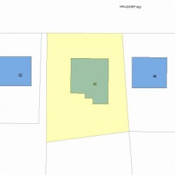 46 Waldorf Rd, Newton MA  02461-1333 plot plan