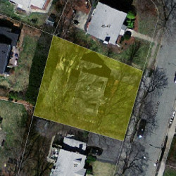 51 Hatfield Rd, Newton MA  02465-1228 aerial view