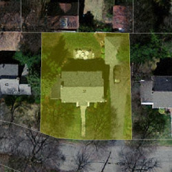 37 Holden Rd, Newton MA  02465-1909 aerial view