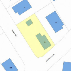 191 Auburndale Ave, Newton MA 02466-1601 plot plan