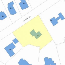 216 Highland Ave, Newton MA 02465-2512 plot plan