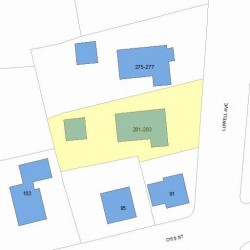 281 Lowell Ave, Newton MA 02460-1821 plot plan