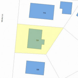 720 Walnut St, Newton MA  02459-1418 plot plan