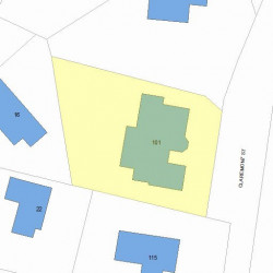 101 Claremont St, Newton MA 02458-1927 plot plan