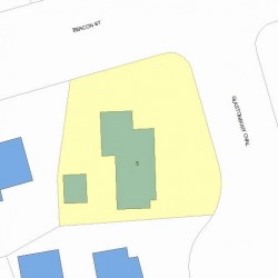 5 Glastonbury Oval, Newton MA 02468-1629 plot plan